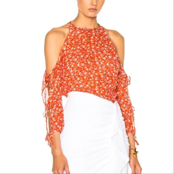 Veronica Beard X Revolve Flynn Liberty Floral Silk Sheer Long Sleeve Top Size 4 - Picture 2 of 7